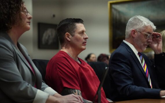 Jeffrey Nelson, at his hearing Dec. 20, listening to the judge decide whether there is a new trial and judge recusal. Photo by Joshua Solorzano/Sound Publishing