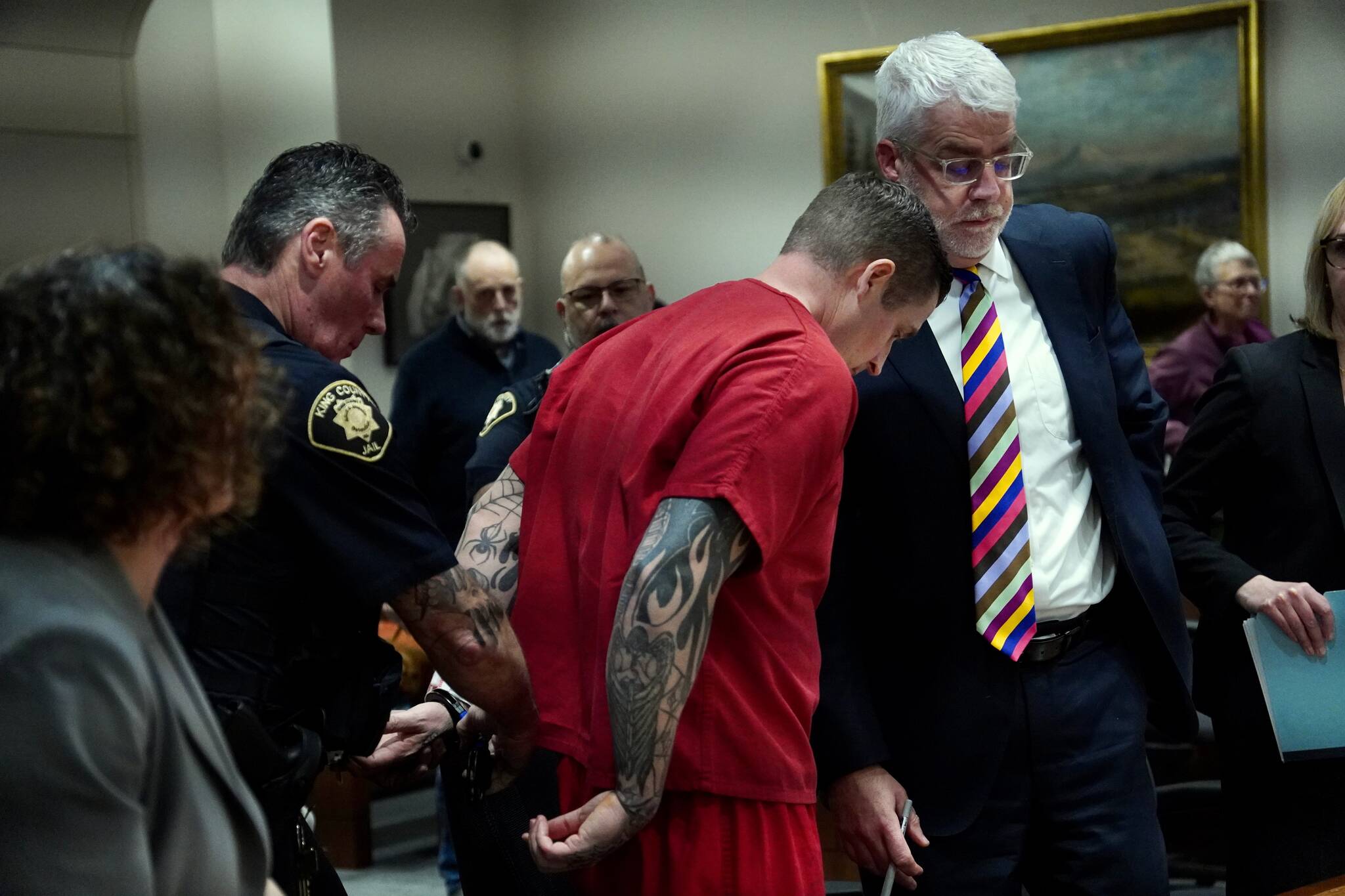 Jeffrey Nelson being taken back to jail after the judge ruled Dec. 20 there will be no new trial or judge recusal. Photo by Joshua Solorzano/Auburn Reporter