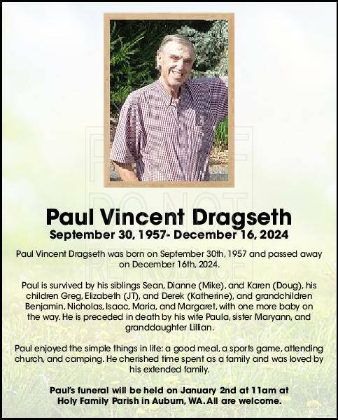 Paul Vincent Dragseth | Obituary