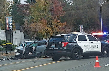 Scene of the crash Dec. 26. Photo courtesy of Auburn Washington Community Facebook group.