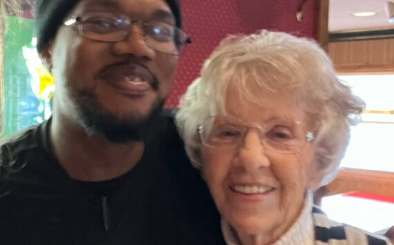 Michael Braxton, owner of Trotter’s Restaurant, and Rosalie Deresch, who has launched a fundraiser to help him make much needed repairs to the building. Photo courtesy of Sandy Smith.