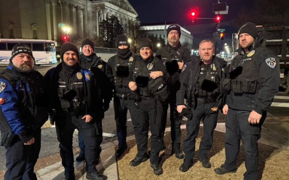 Officer Patrick Douglas, Officer Dillan Claire, Det. Derek Morse, Officer Joshua DeRoche, Det. Douglas Faini, Det. Jon Postawa, Cmdr. Shaun Feero, and Sgt. Joshua Matt. Courtesy photo.