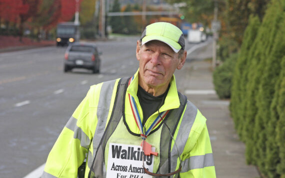 Don Stevenson follows South 196th Street en route to the Interurban Trail in Kent. File photo