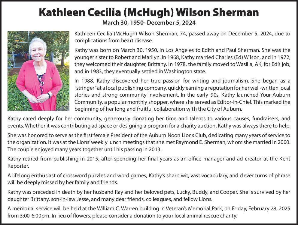 Kathleen Cecilia (McHugh) Wilson Sherman | Obituary